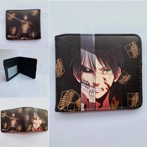 Popular Japanese Anime Attack on Titan Levi One Size Leather Purse Black Wallet